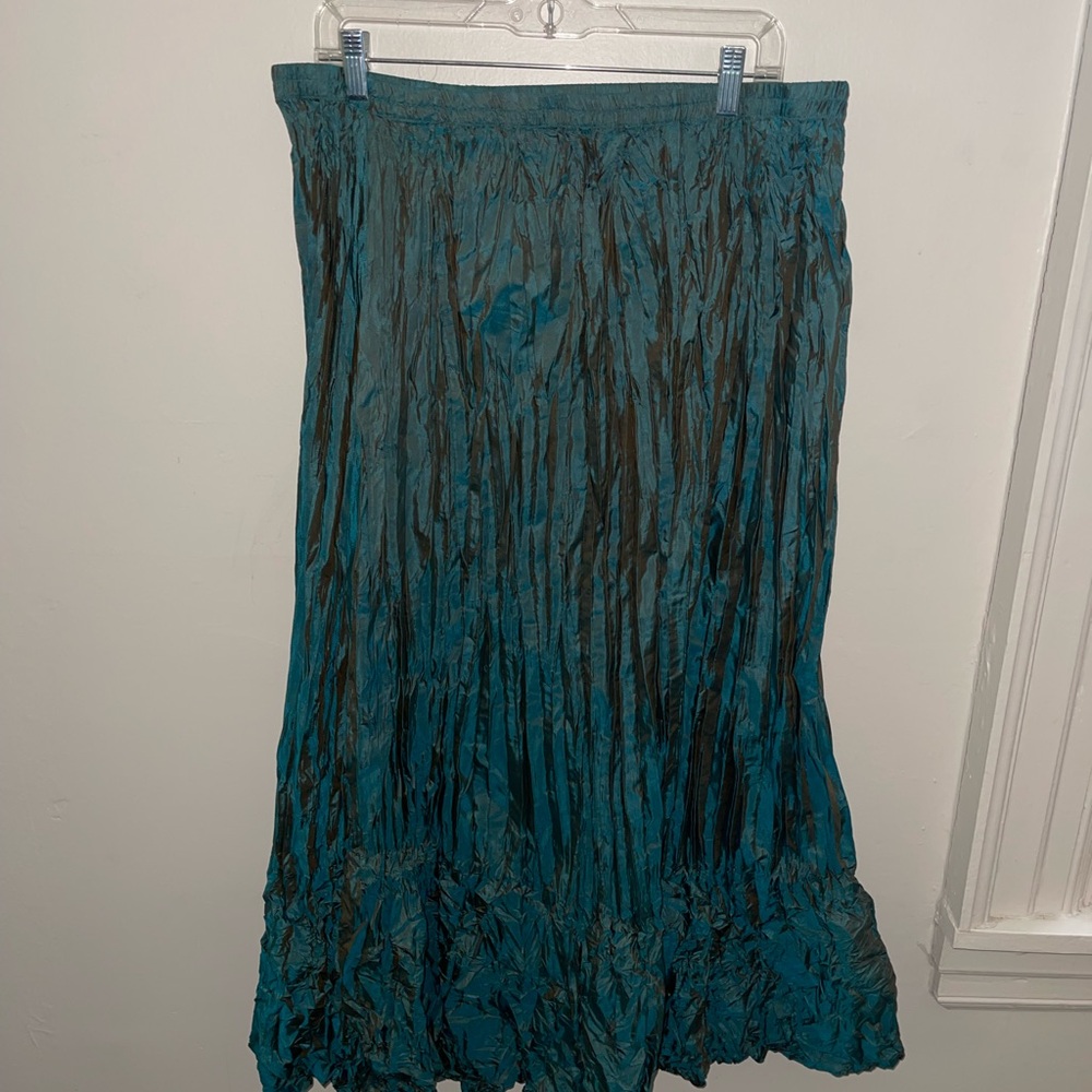 Worthington Woman Long Teal Skirt - Sz 22W